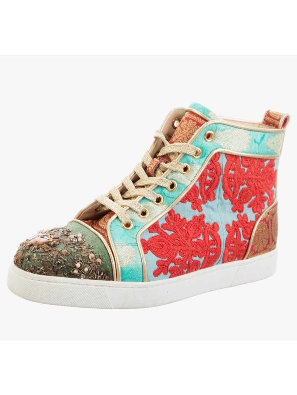 Christian Louboutin x Sabyasachi Sneakers 36 US 6 Shoes High Tops brocade
